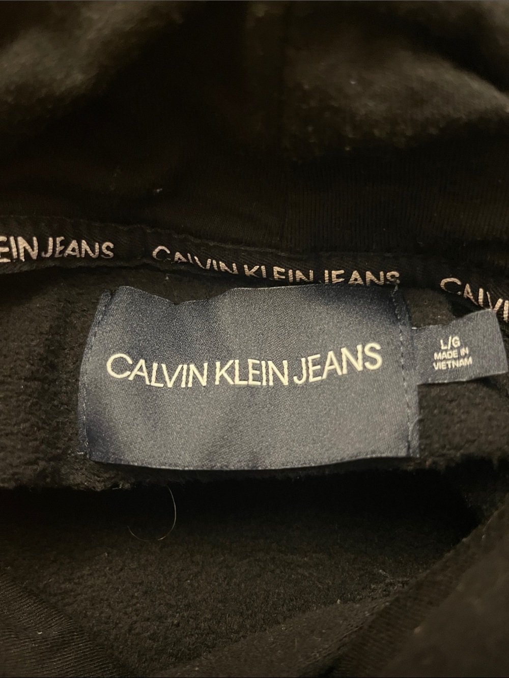 Black Cotton-Blend Sweatshirt Dress by Calvin Klein Jeans. - Picture 6 of 7